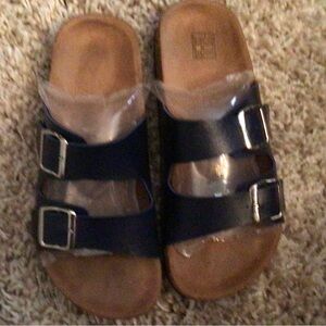 NEW-Navy Blue Sandals Size 38